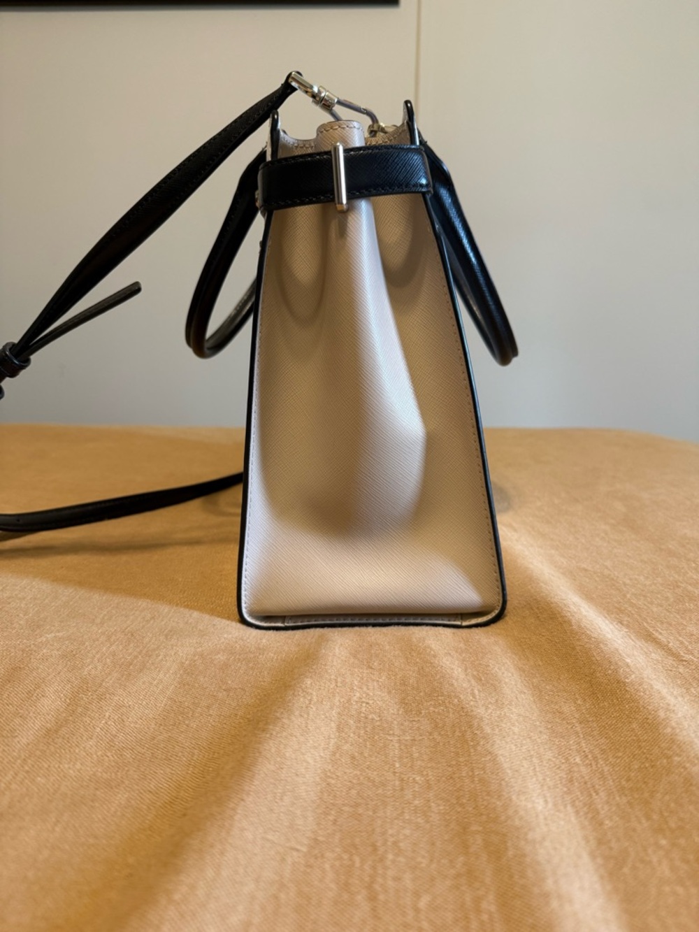 kate spade Two-Tone Cream & Black Leather Tote - Picture 2 of 3